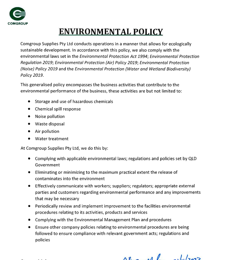 Environmental Policy Draft
